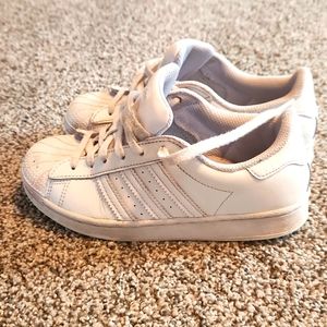 Adidas white shelltops size 1